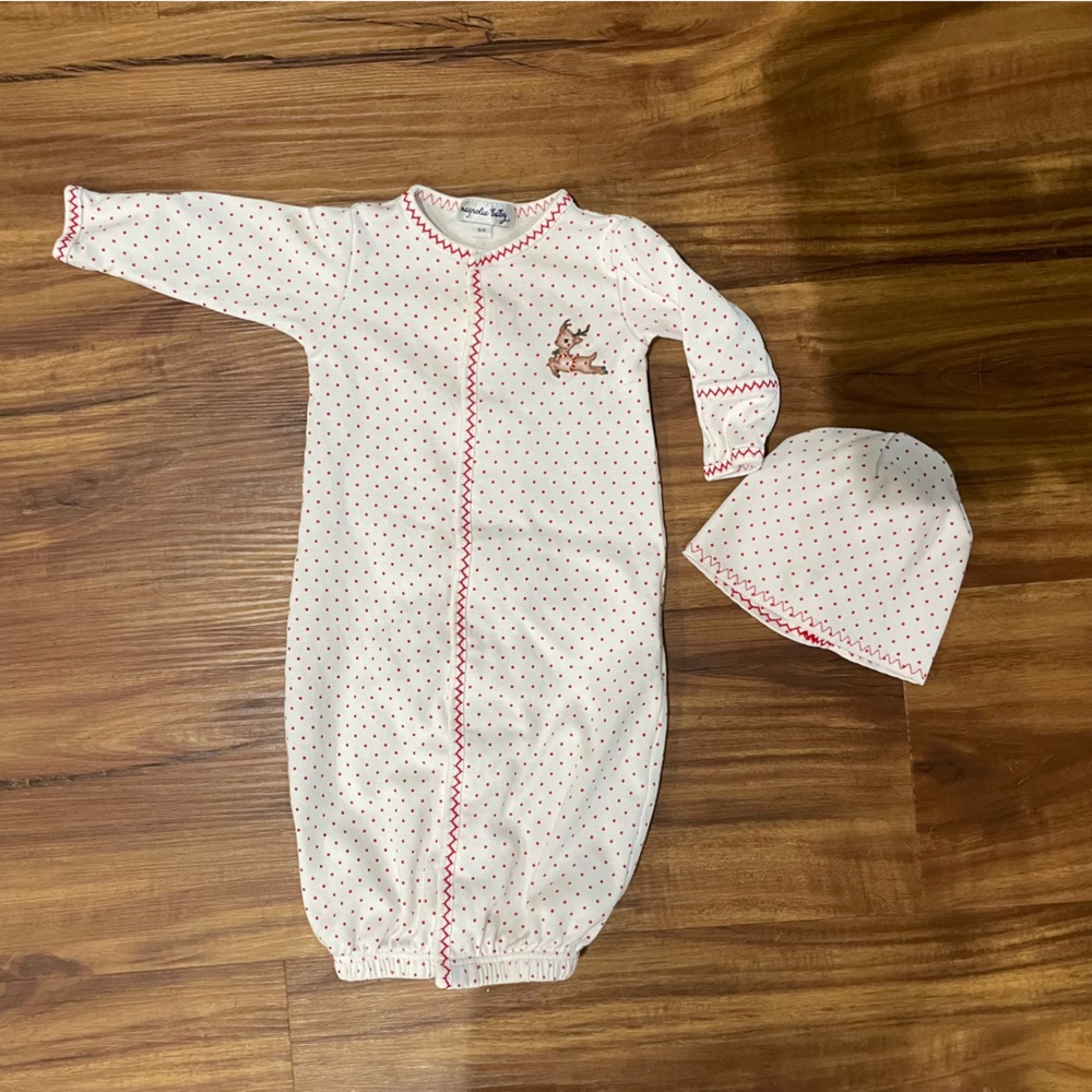 Magnolia Baby Newborn Christmas Gown with hat